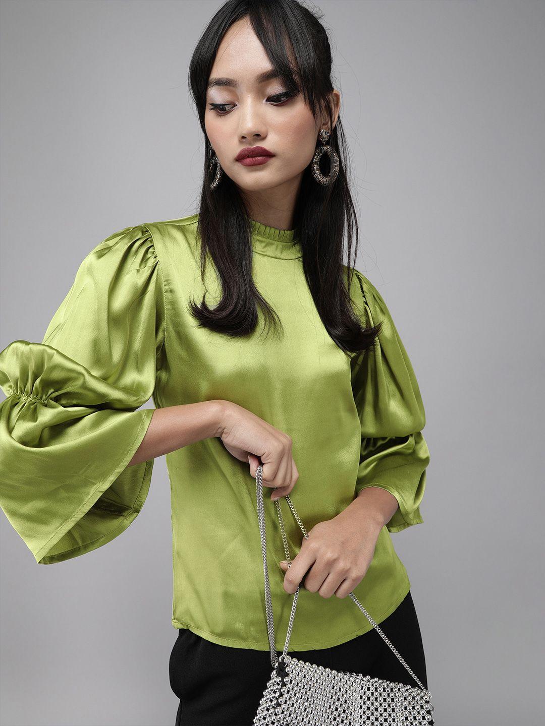 the dry state radiant green power shoulders top