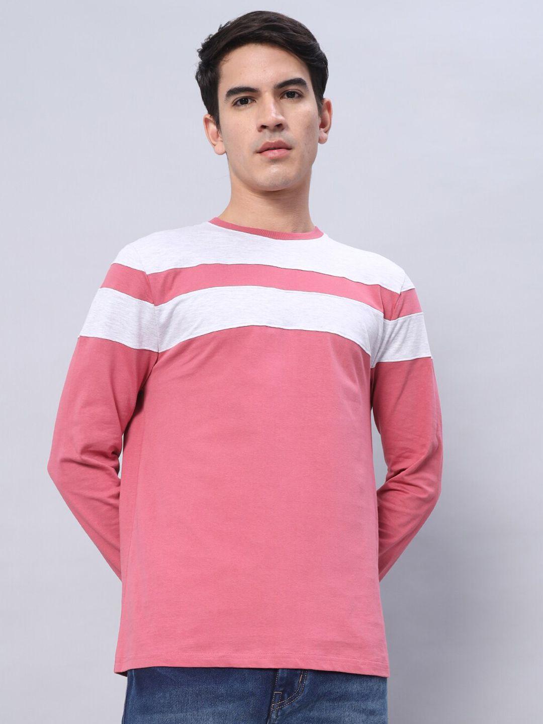 the dry state rose & white colourblocked cotton t-shirt