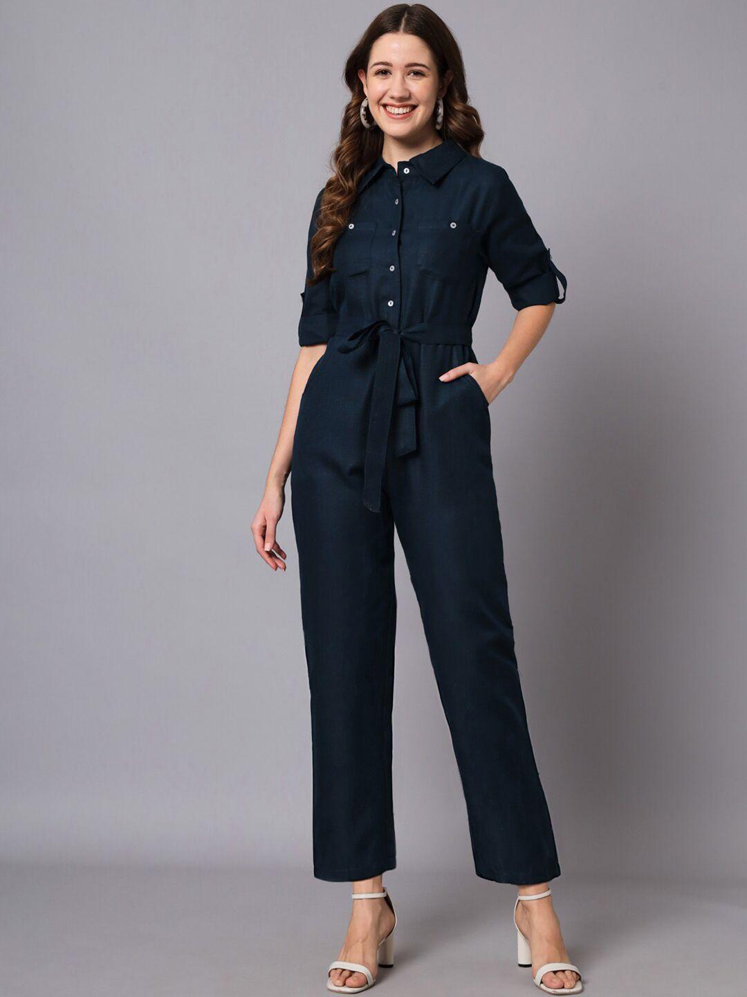 the dry state waist tie-up basic jumpsuit