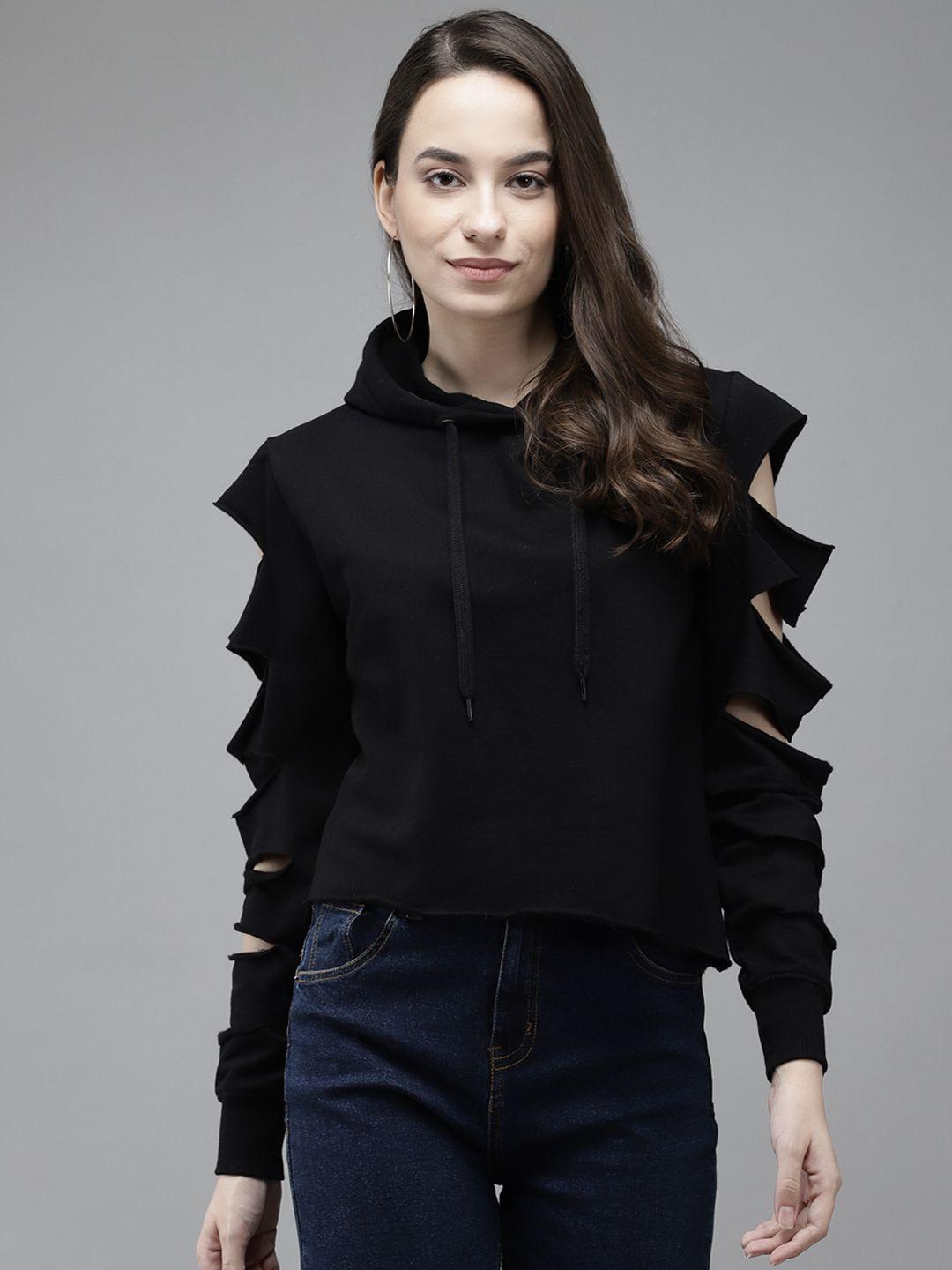 the dry state women black hooded sweatshirt