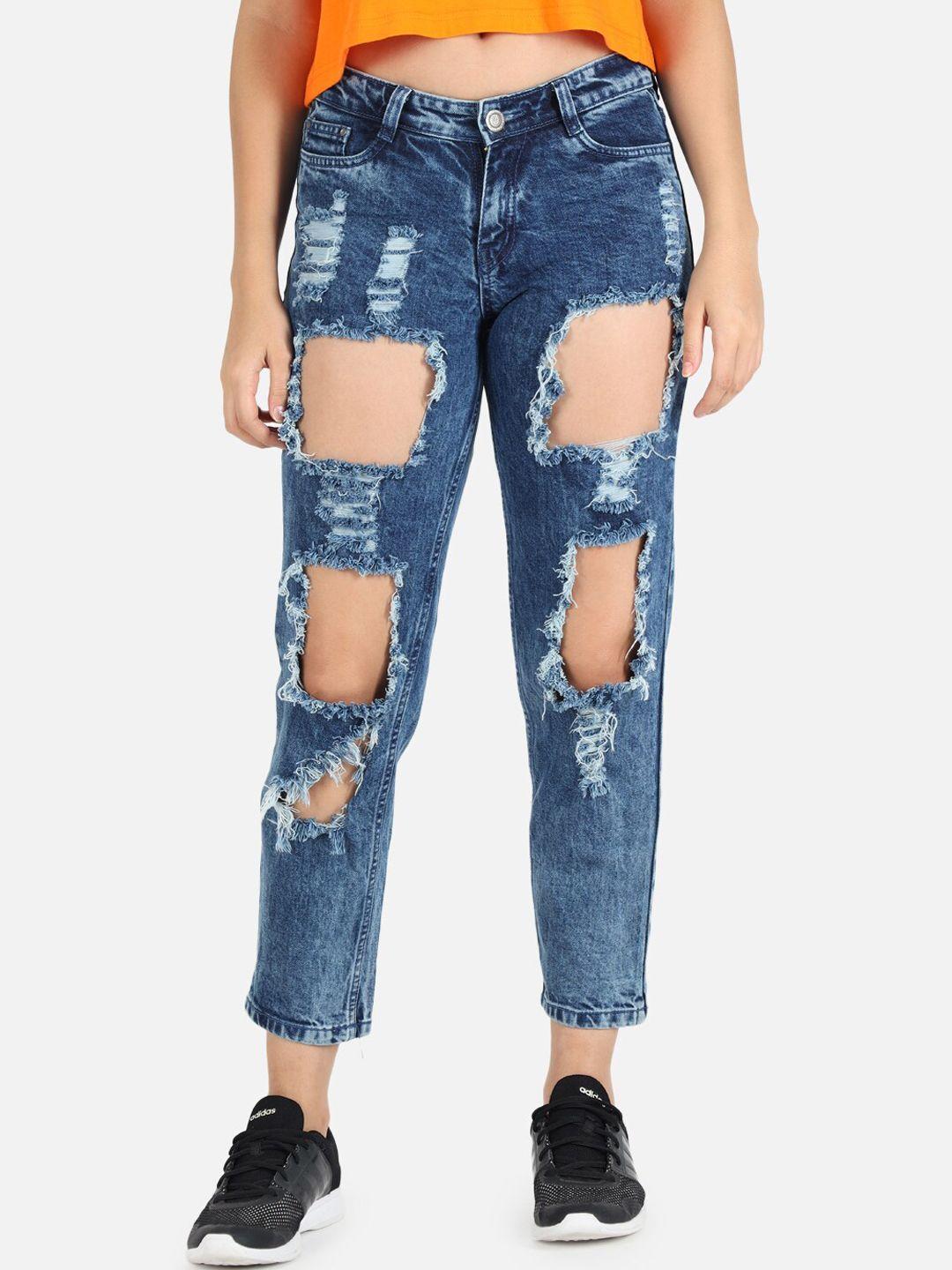 the dry state women blue highly distressed jeans