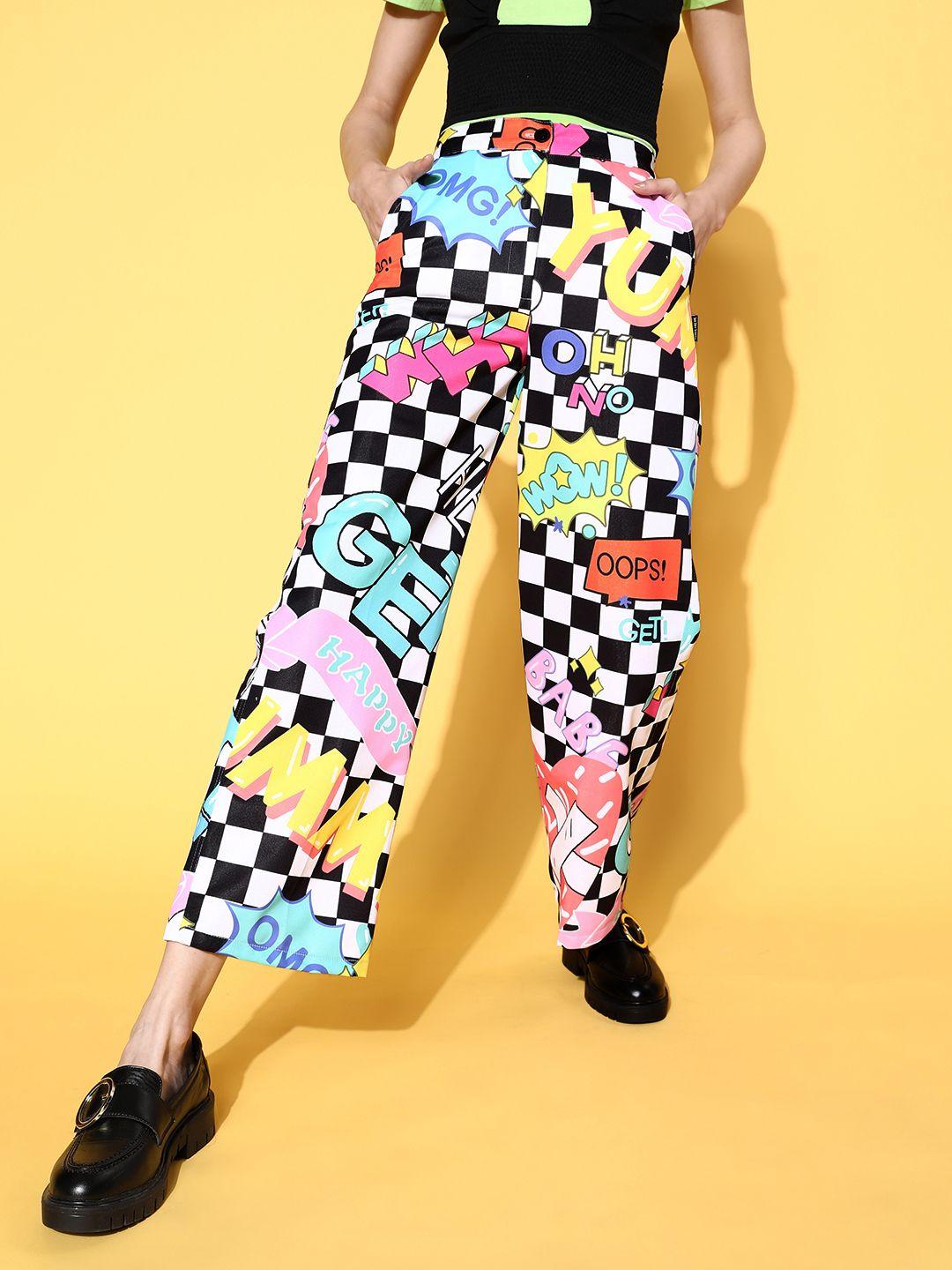 the dry state women multi-coloured abstract kidult kitsch trousers