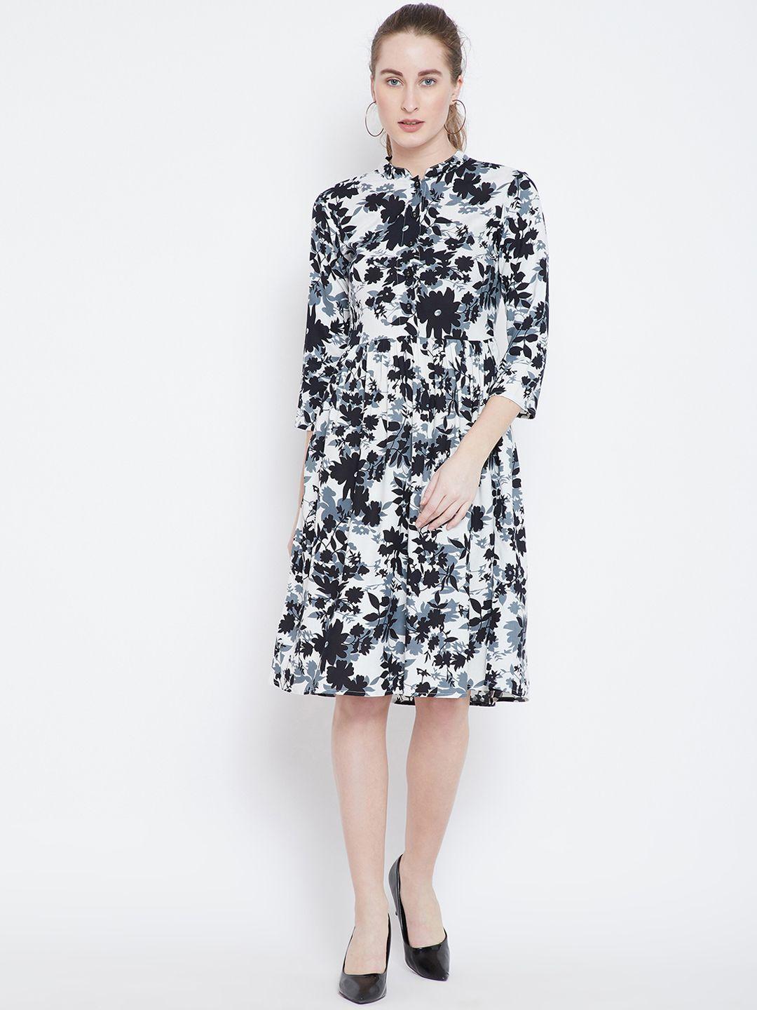 the dry state women multicoloured floral printed fit and flare dress