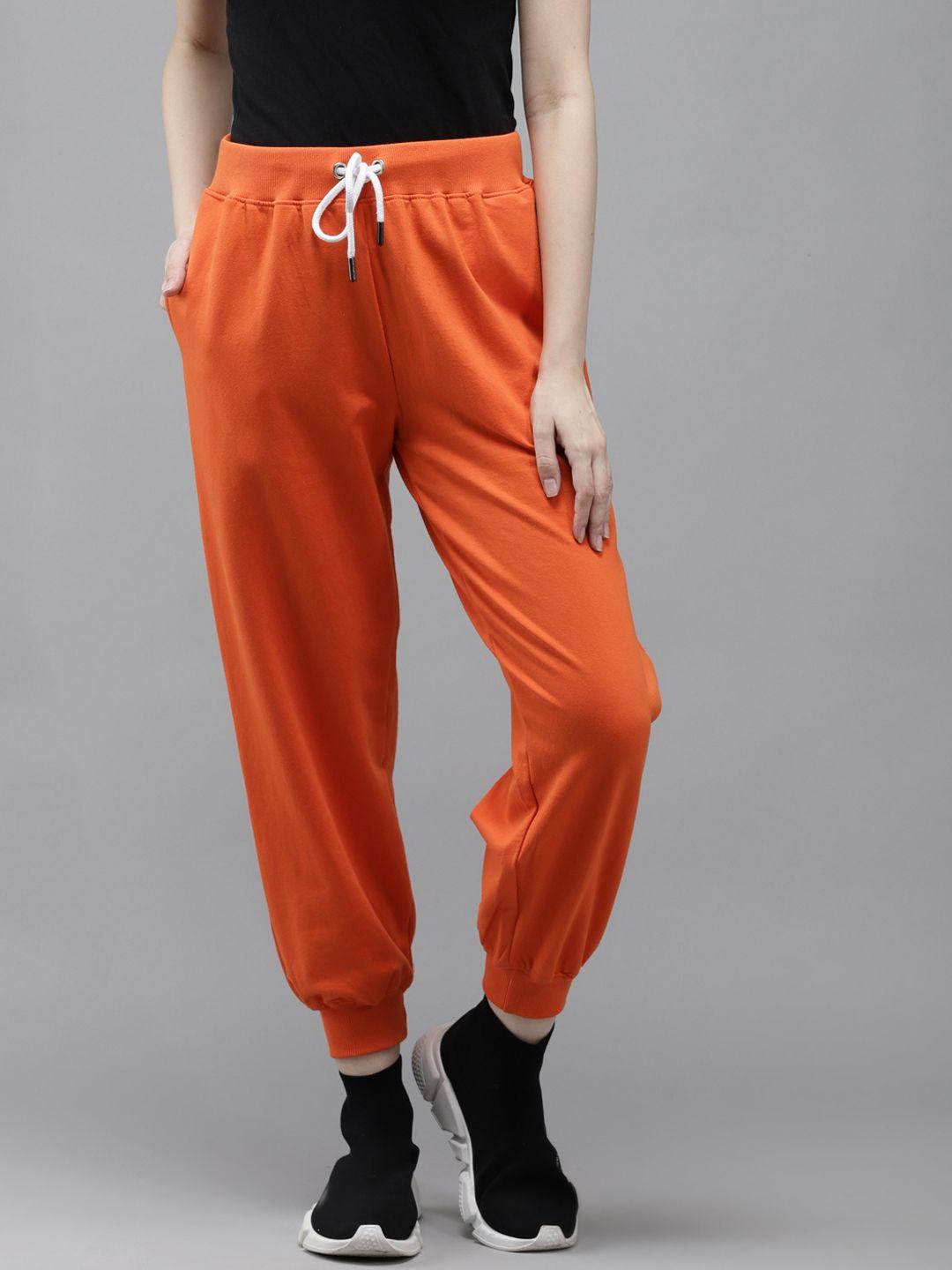 the dry state women orange solid joggers