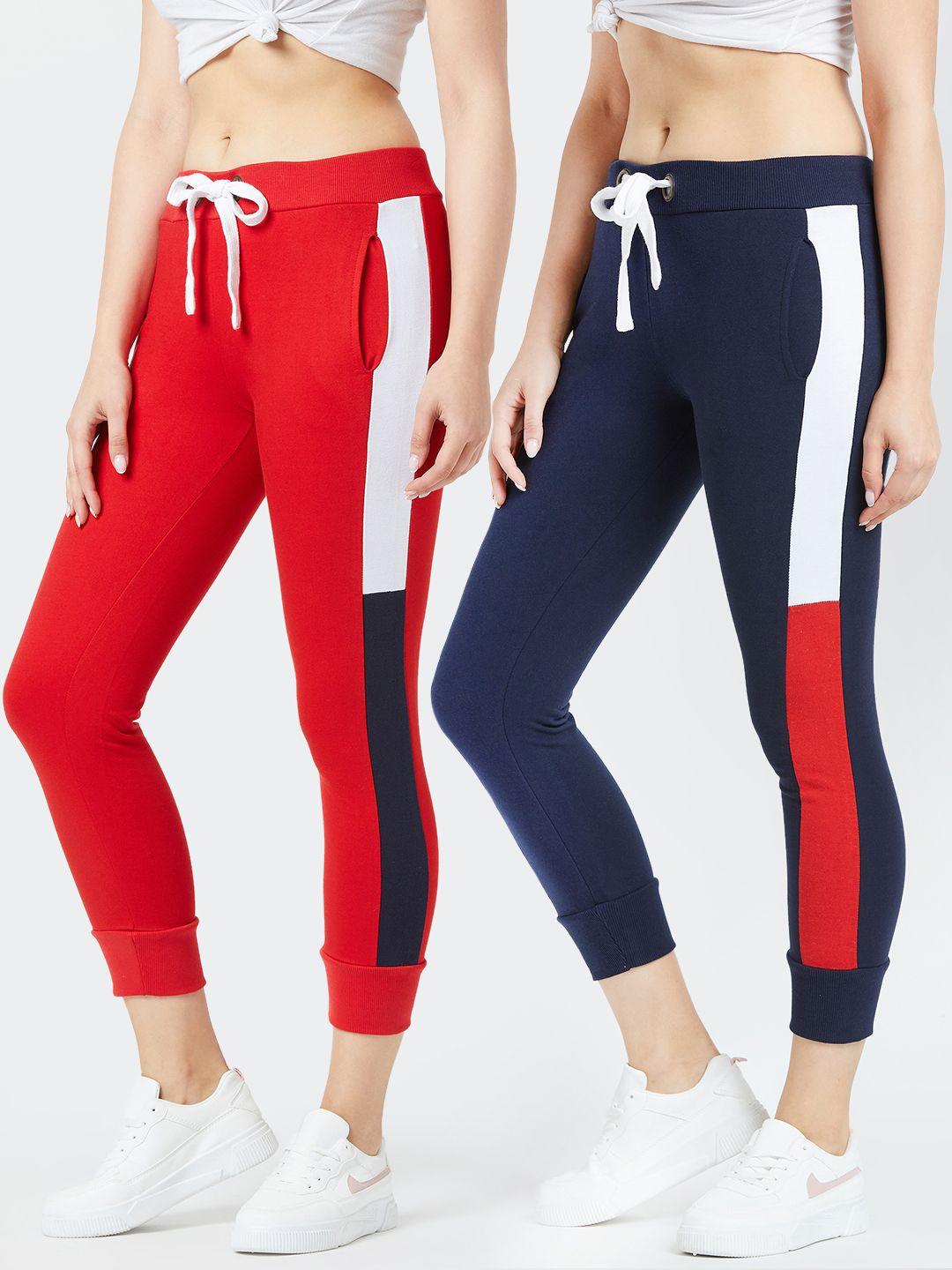 the dry state women pack of 2 solid cropped joggers