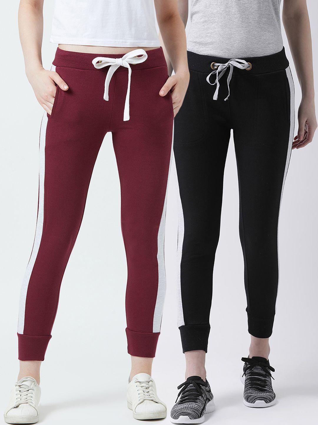 the dry state women pack of 2 solid straight fit joggers