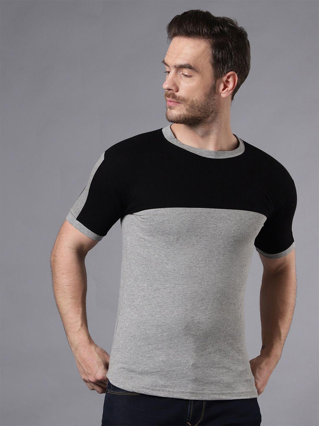 the eg store men colourblocked cotton t-shirt