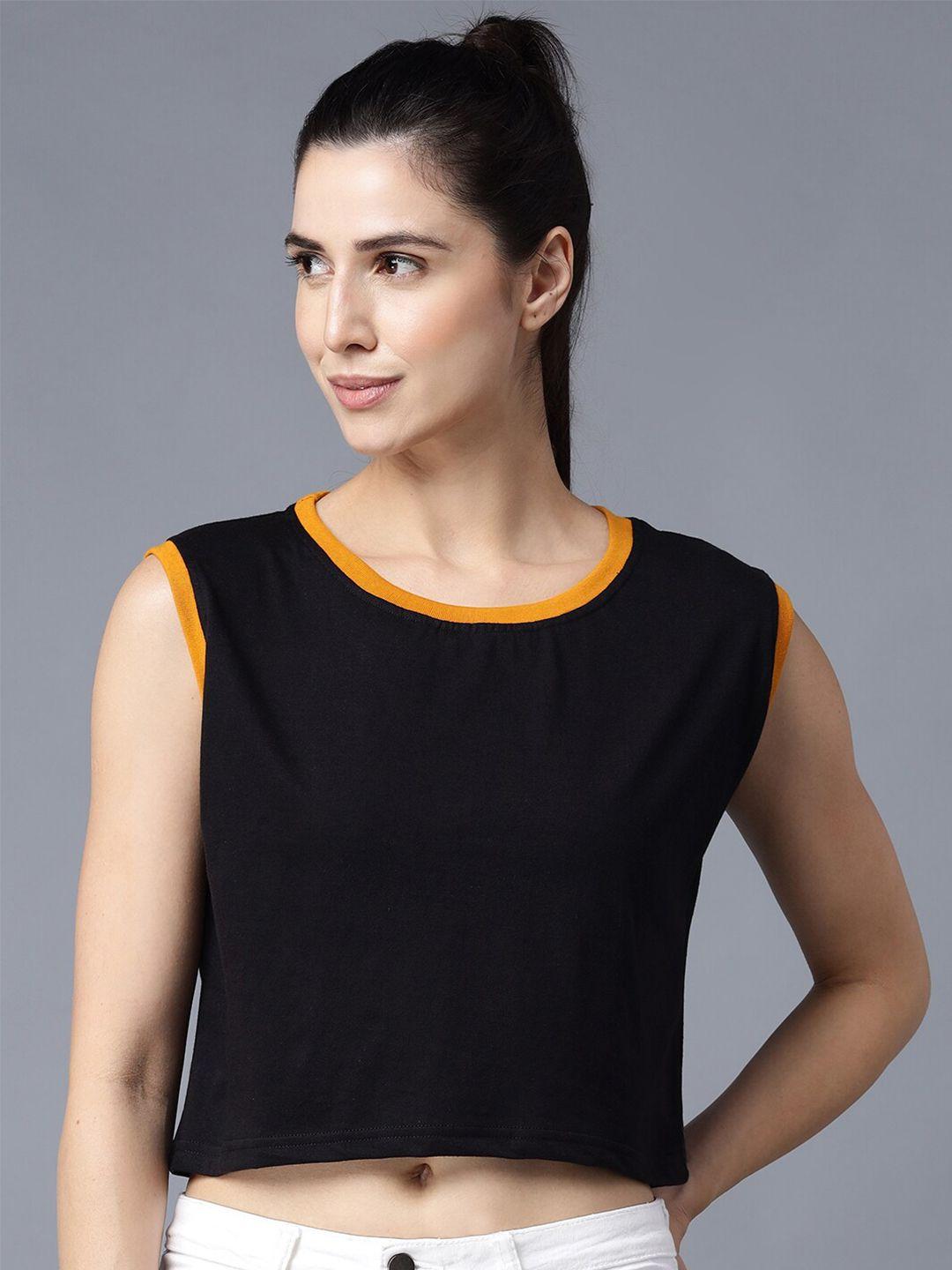 the eg store women black  crop t-shirt