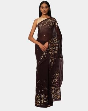 the embroidered georgette pinot saree