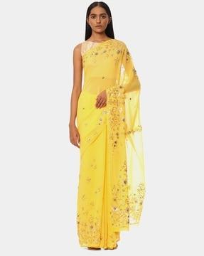 the embroidered georgette soleil saree