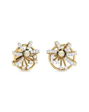the flanna 18 kt yellow gold diamond-studded earrings