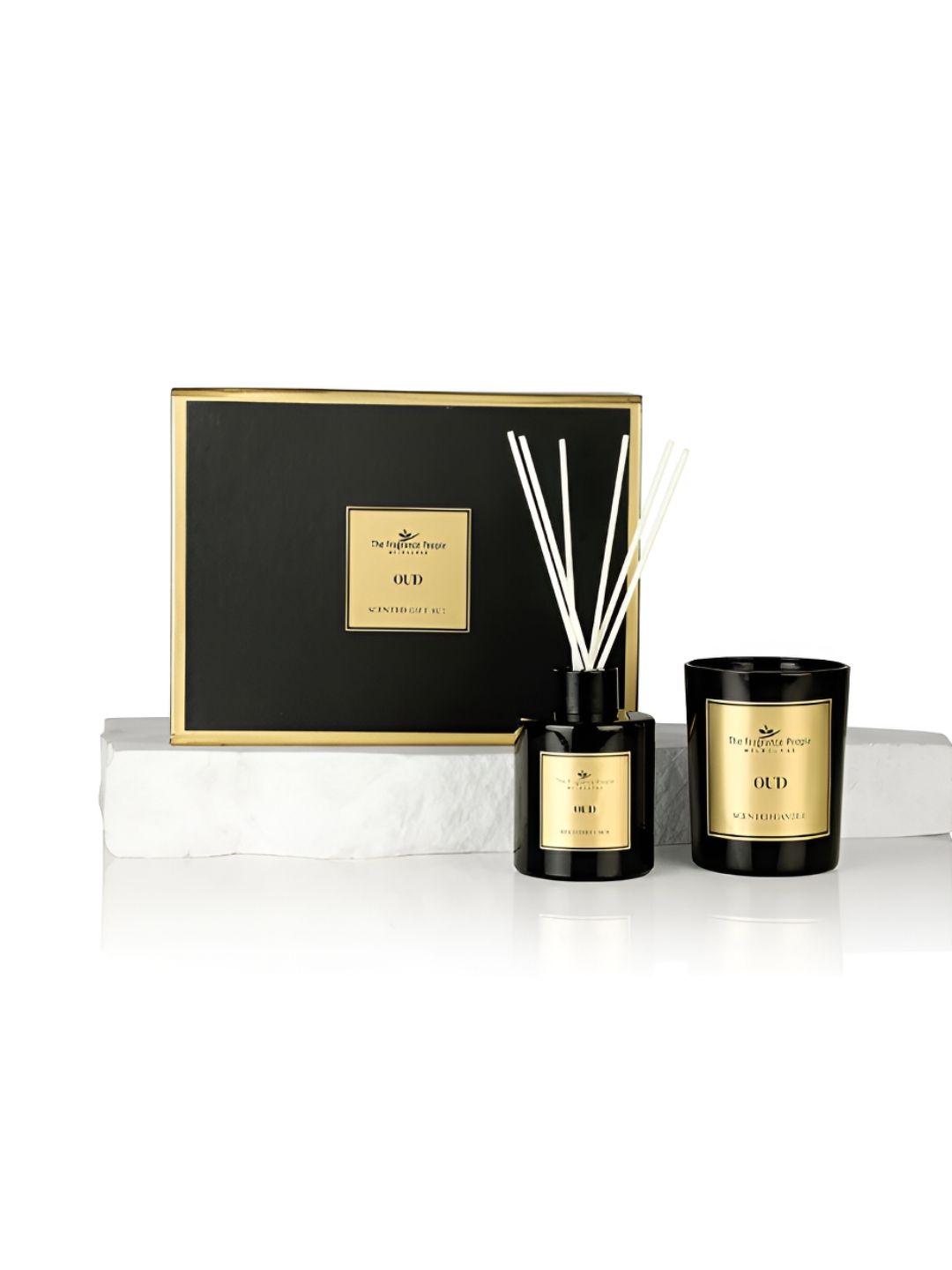 the fragrance people black & gold toned scented home fragrances 100ml