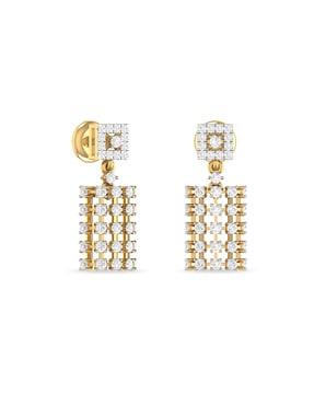 the gandhara yellow gold diamond dangler earrings
