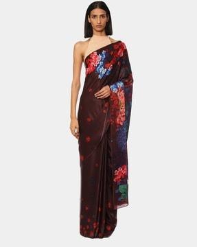 the georgette print highlight bash saree