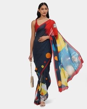 the georgette printed nebula saree