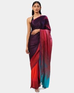 the georgette satin embellished galaxy saree