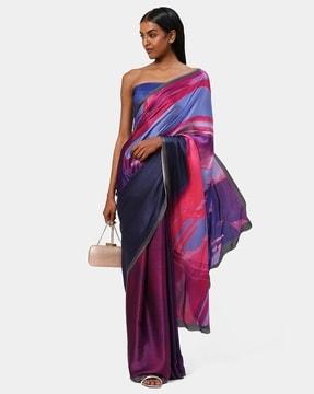 the georgette satin printed mela saree