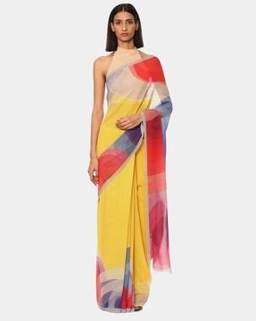 the georgette sunburst print saree