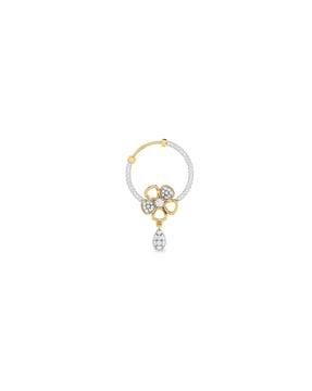 the grovert yellow gold diamond studded nose ring