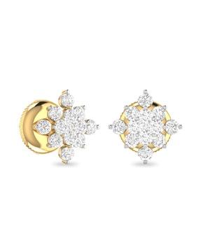 the helga 18 kt yellow gold diamond-studded earrings