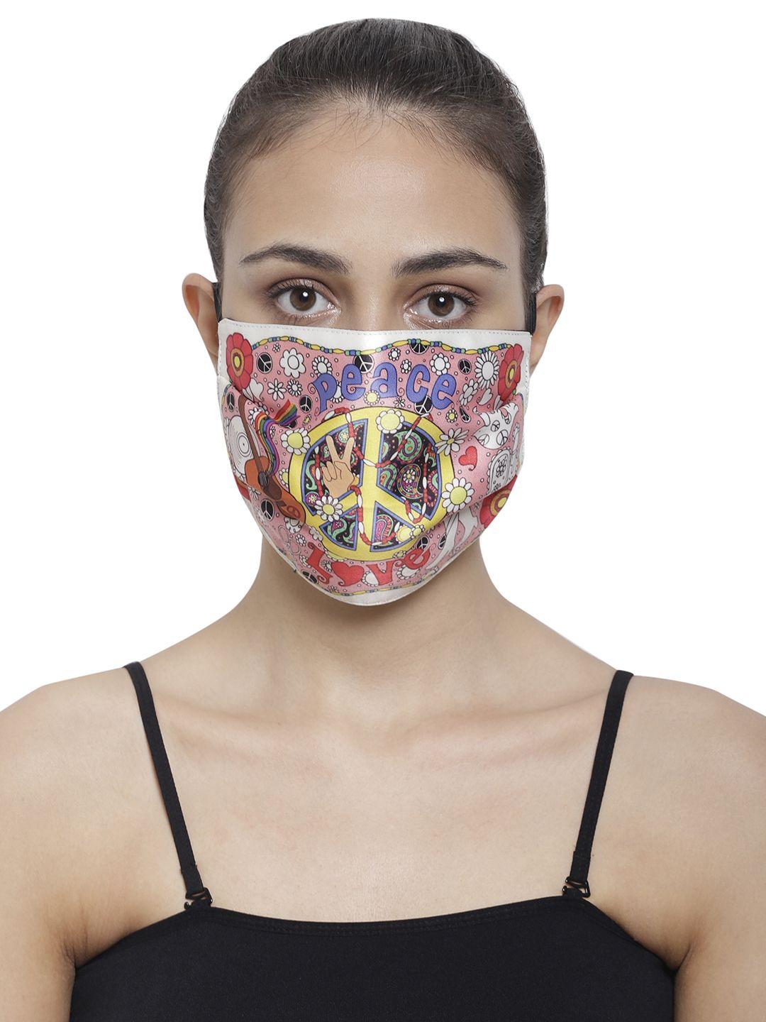 the house of tara adults multicoloured printed 3-ply wrinkle free reusable cloth mask