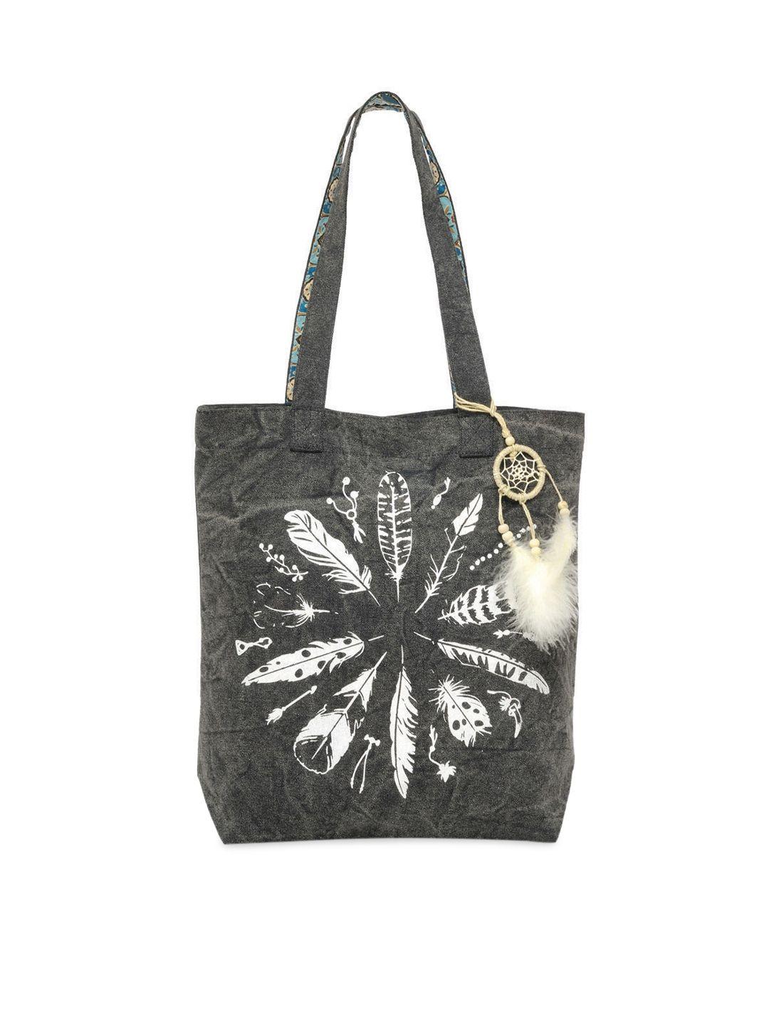 the house of tara charcoal & white printed tote bag