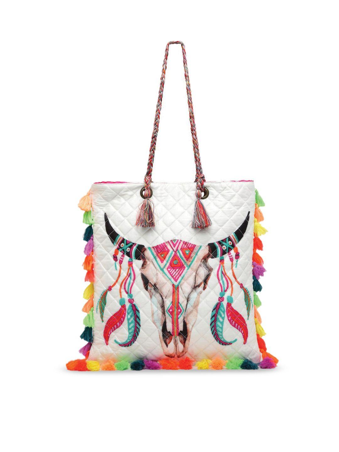 the house of tara multicoloured printed quilted shopper tote bag