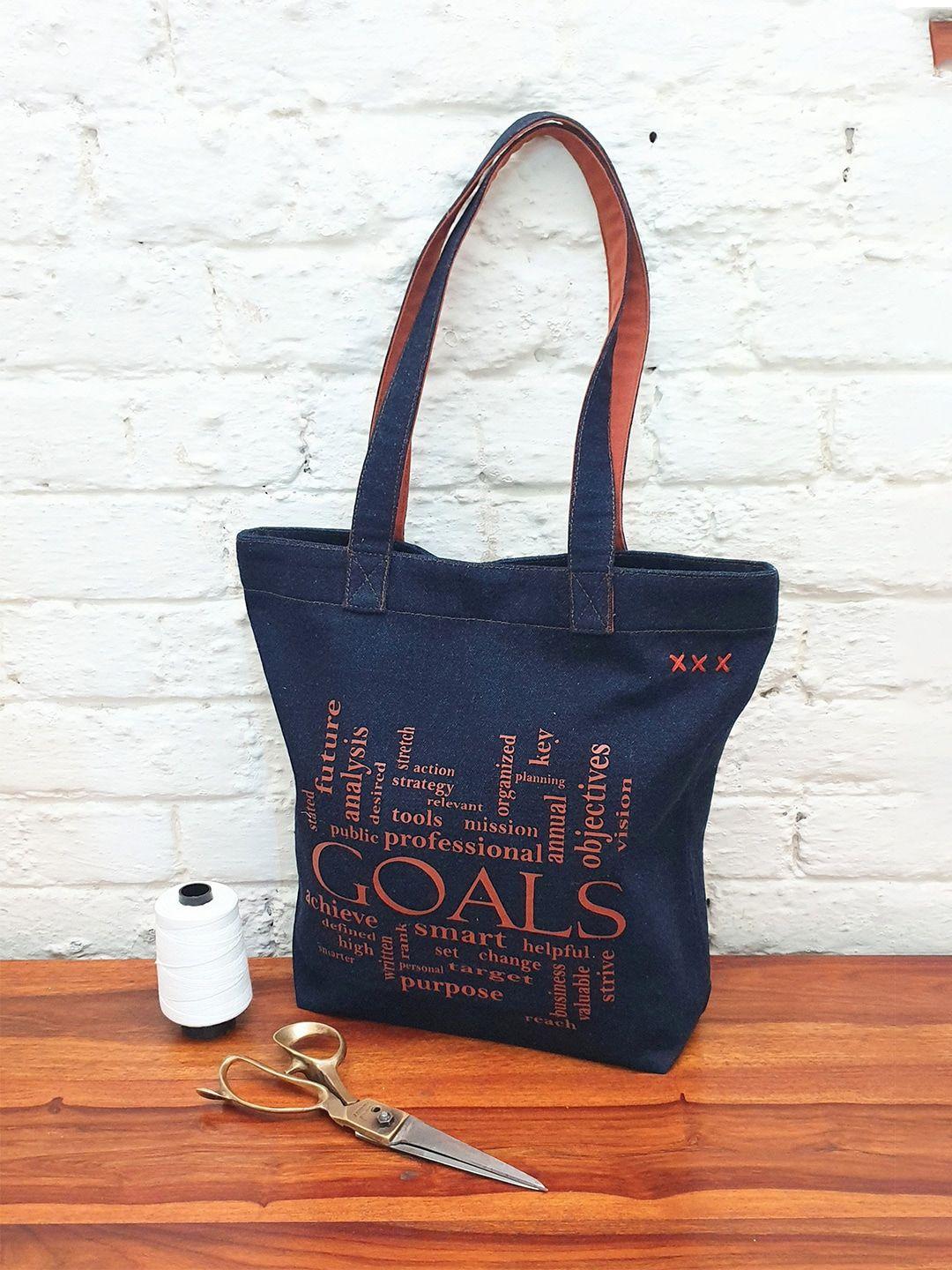 the house of tara typography printed canvas shopper tote bag