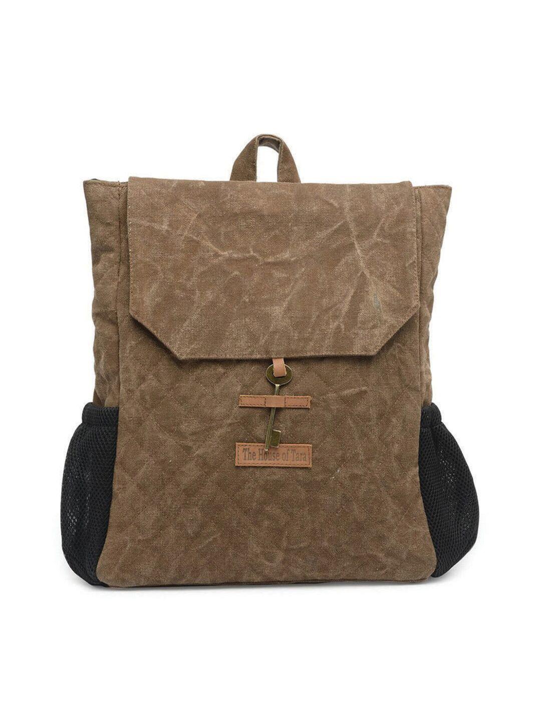 the house of tara unisex coffee brown & black 15 inch laptop backpack