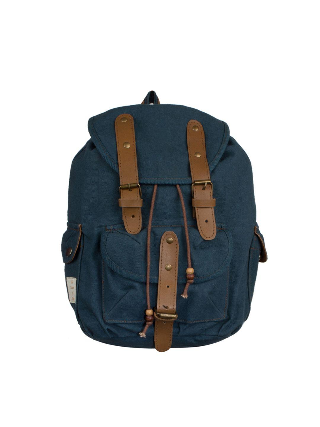 the house of tara unisex navy blue & brown backpack