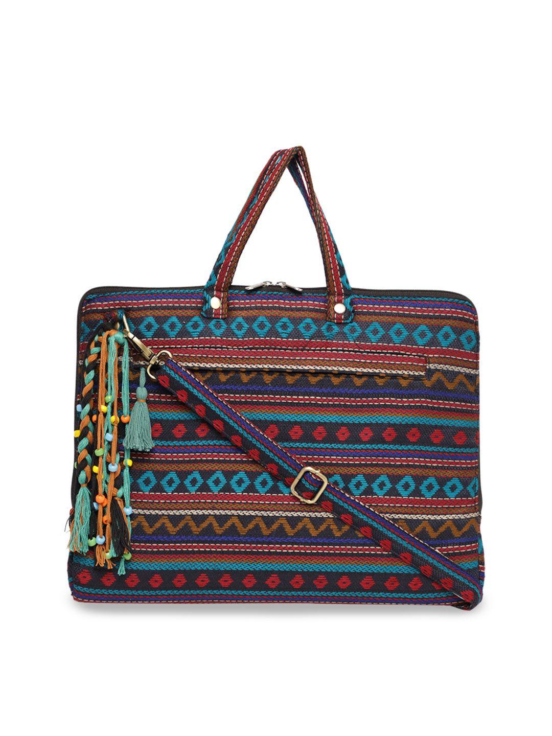 the house of tara women multicoloured textured laptop bag