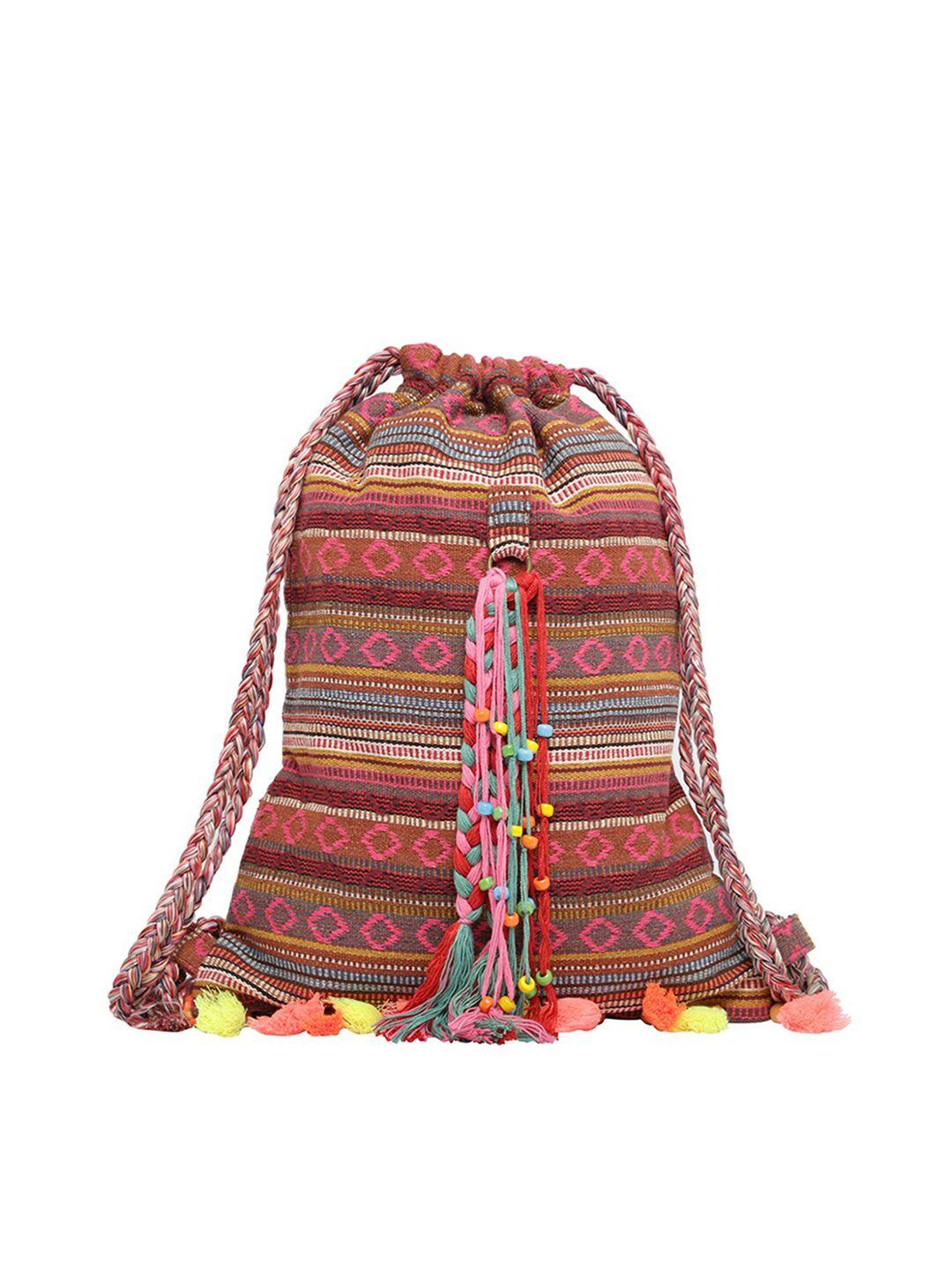 the house of tara women textured tasselled backpack