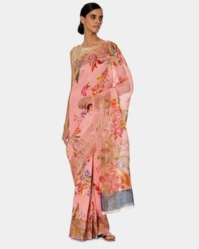 the in bloom floral print saree