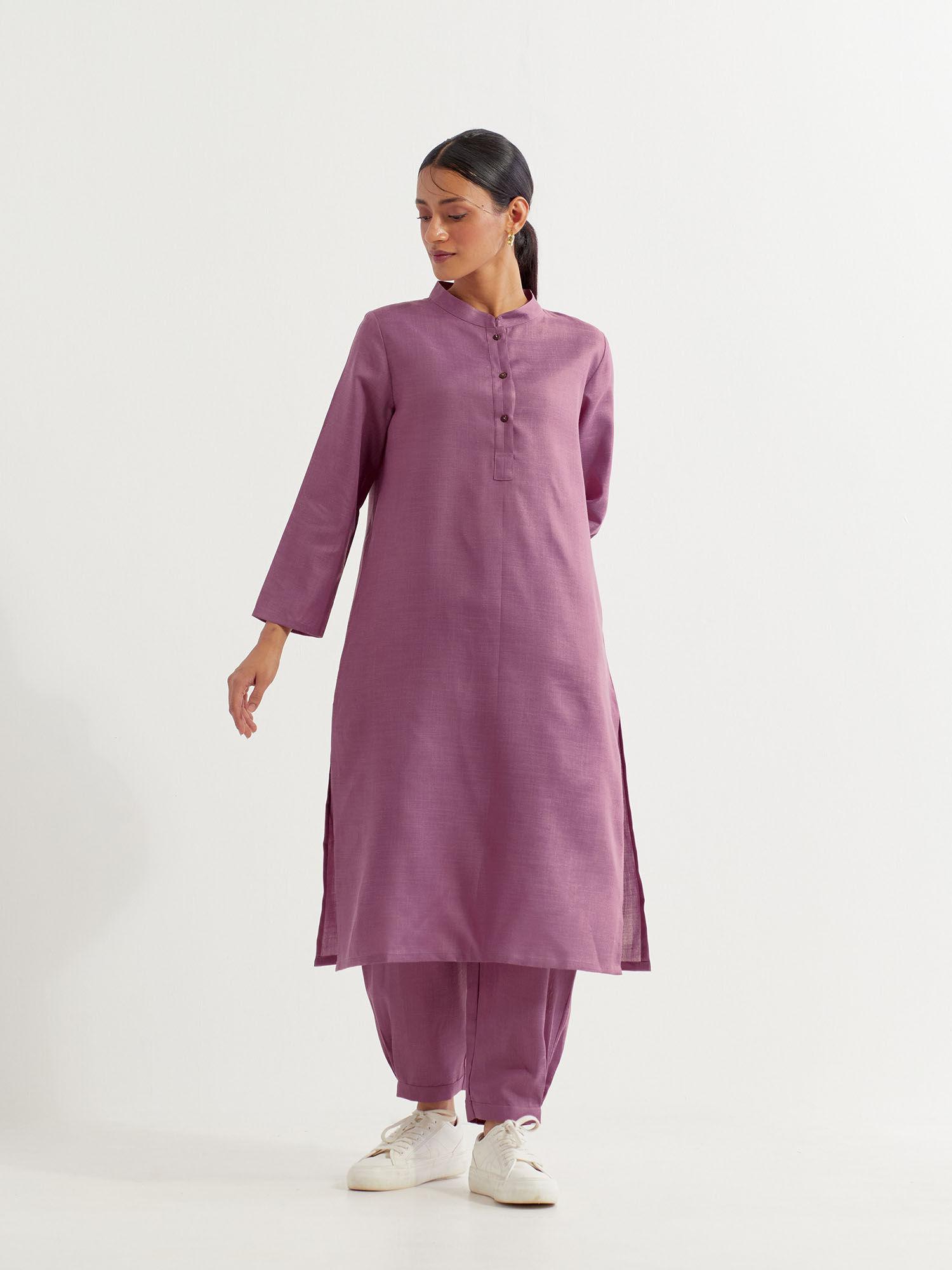 the indian cause mauve boyfriend co-ord (set of 2)