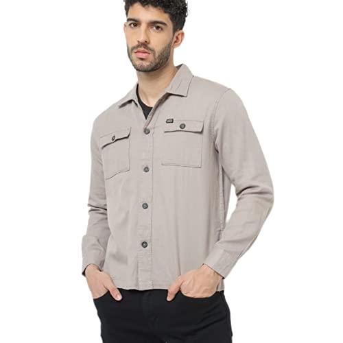 the indian garage co adult men's regular fit shirt (0821-ovrsh103-02_grey m)