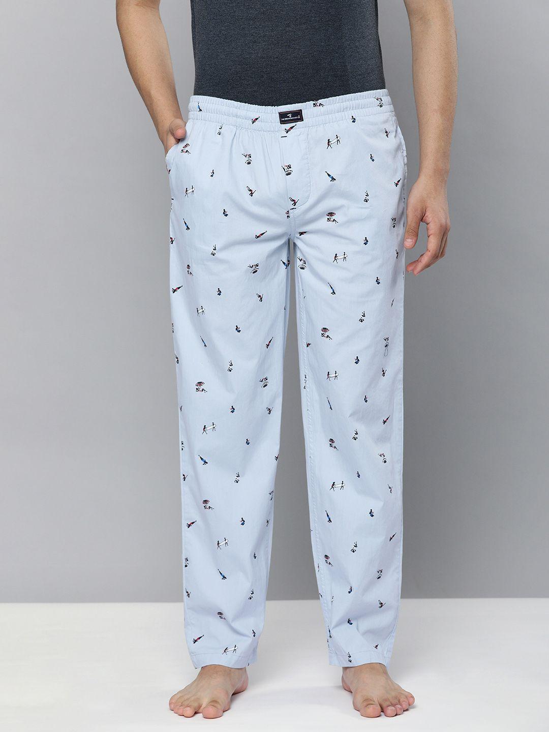 the indian garage co men's blue printed lounge pants