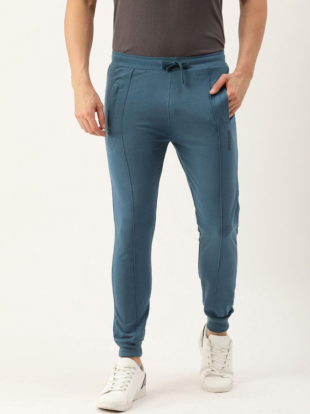 the indian garage co men's blue solid track pants