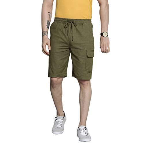 the indian garage co men's cargo shorts (0522-lincr01-05_green_28)