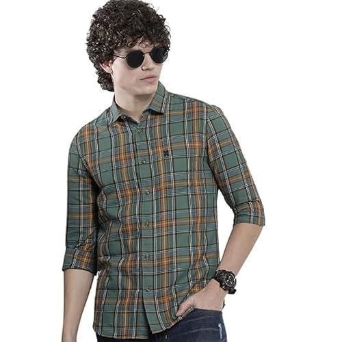 the indian garage co men's checkered regular fit shirt (0722-sh342-01_teal m)