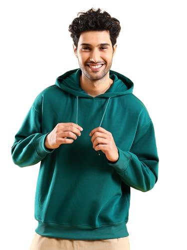 the indian garage co men's polyester hooded neck sweatshirt (0123-el-dswt-26_malachite_m)