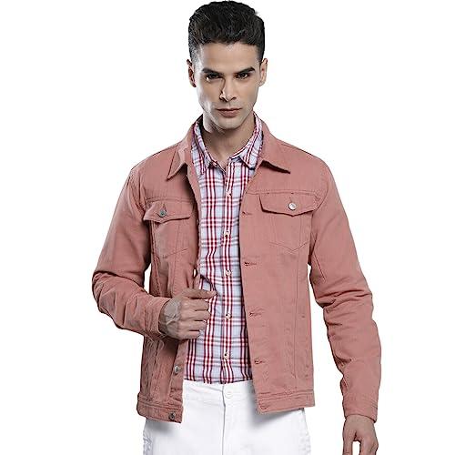 the indian garage co men's slim fit jacket (0621-drjkt01-04_dusty pink l)