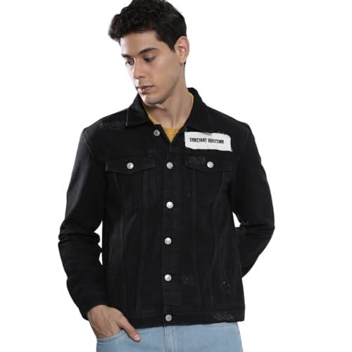 the indian garage co men's slim fit jacket (1021-djkt-03_black s)