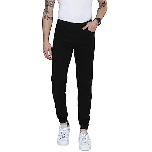 the indian garage co men's slim fit joggers (0421-5pktjogger01-02_black_34)