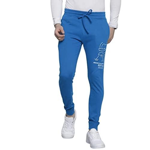 the indian garage co men's slim fit joggers (1121-jog-60-2_blue_xl)