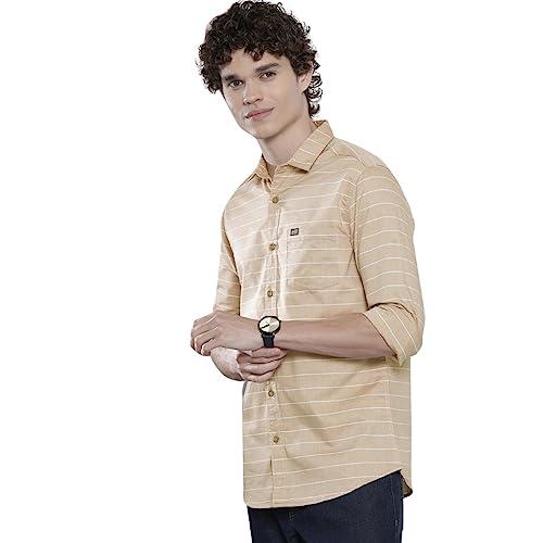 the indian garage co men's slim fit shirt (0322-sh171-02_khaki xl)