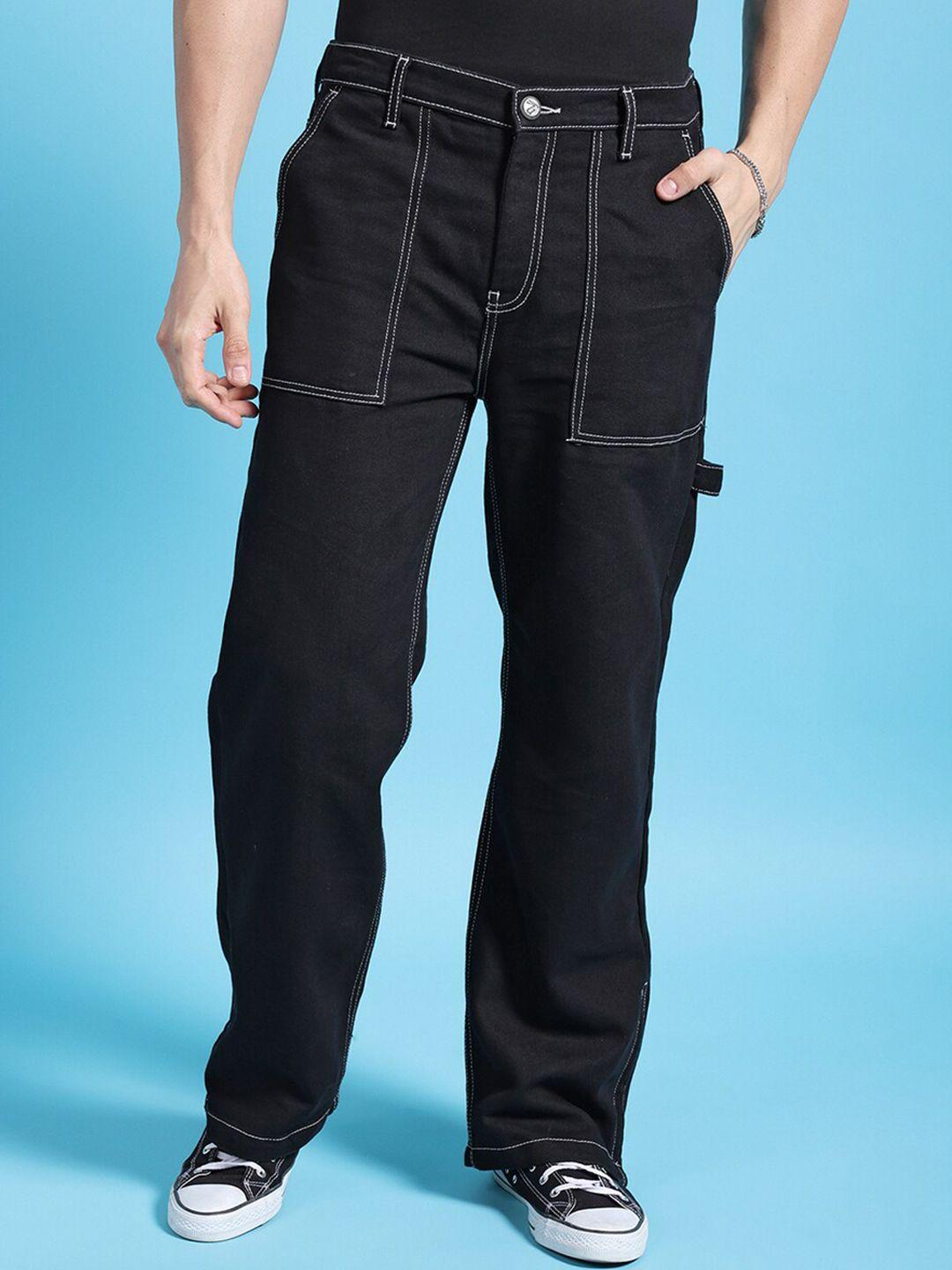 the indian garage co men black relaxed fit clean look stretchable jeans