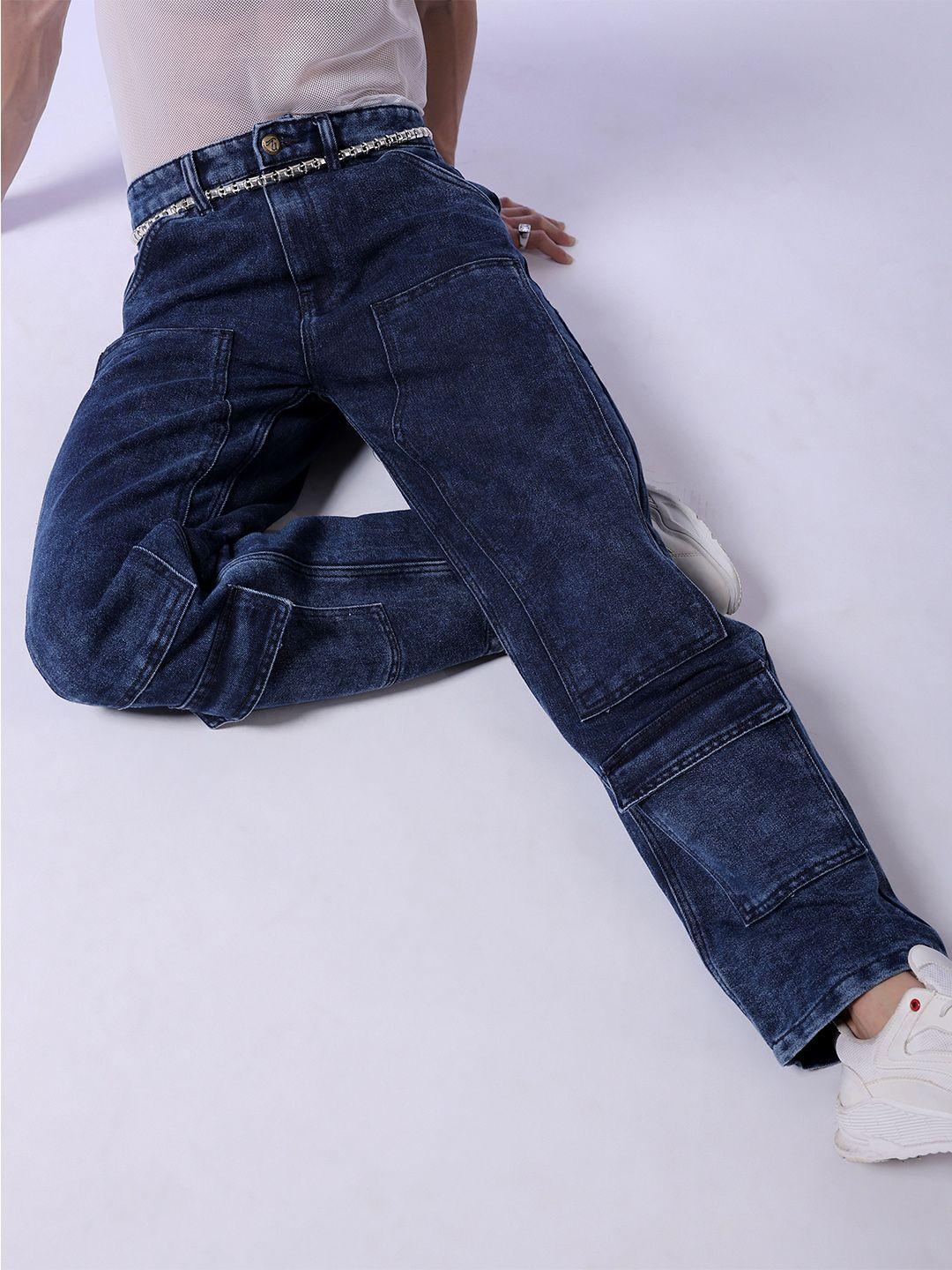 the indian garage co men blue relaxed fit clean look jeans