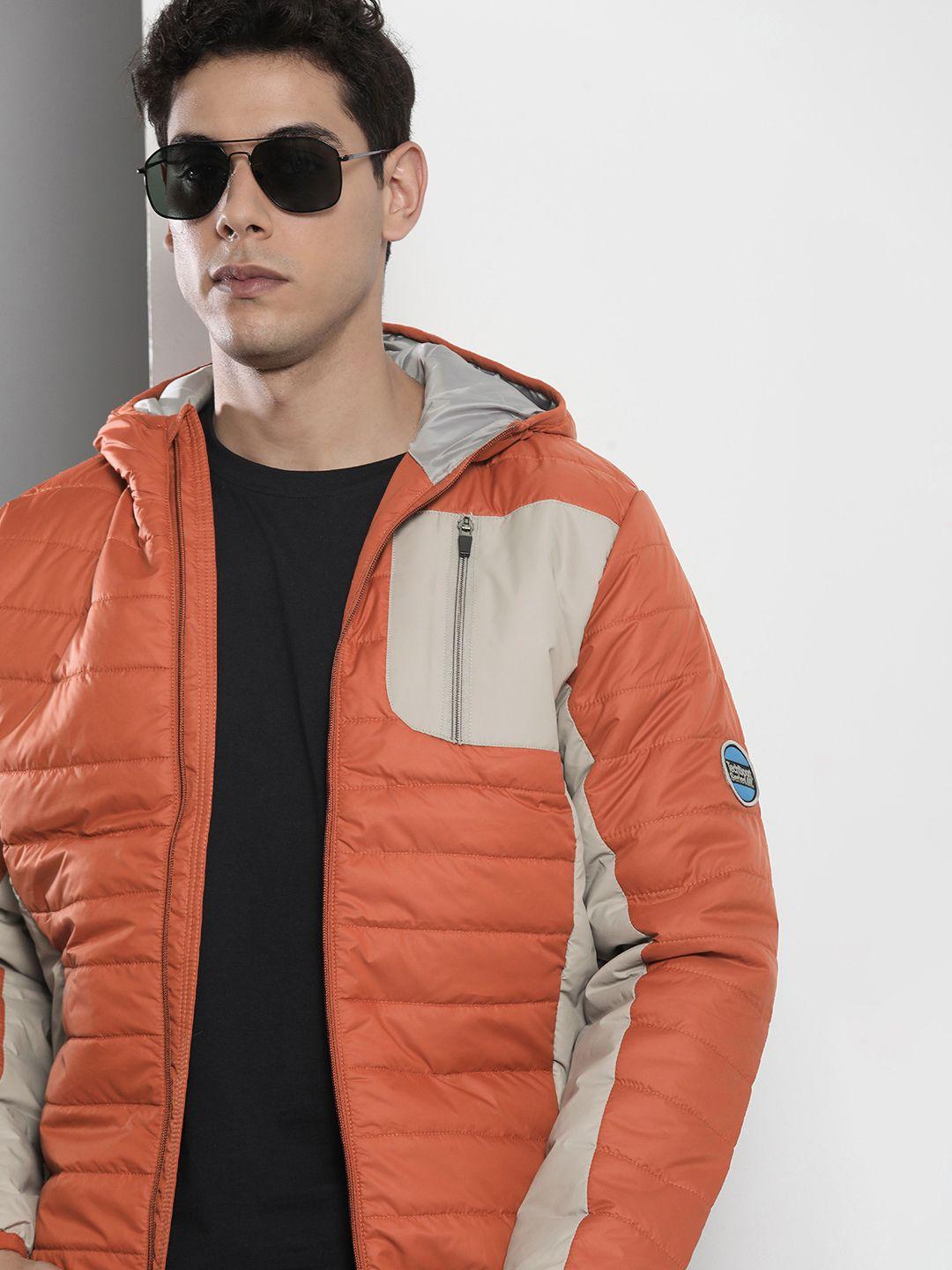 the indian garage co men colourblocked puffer jacket