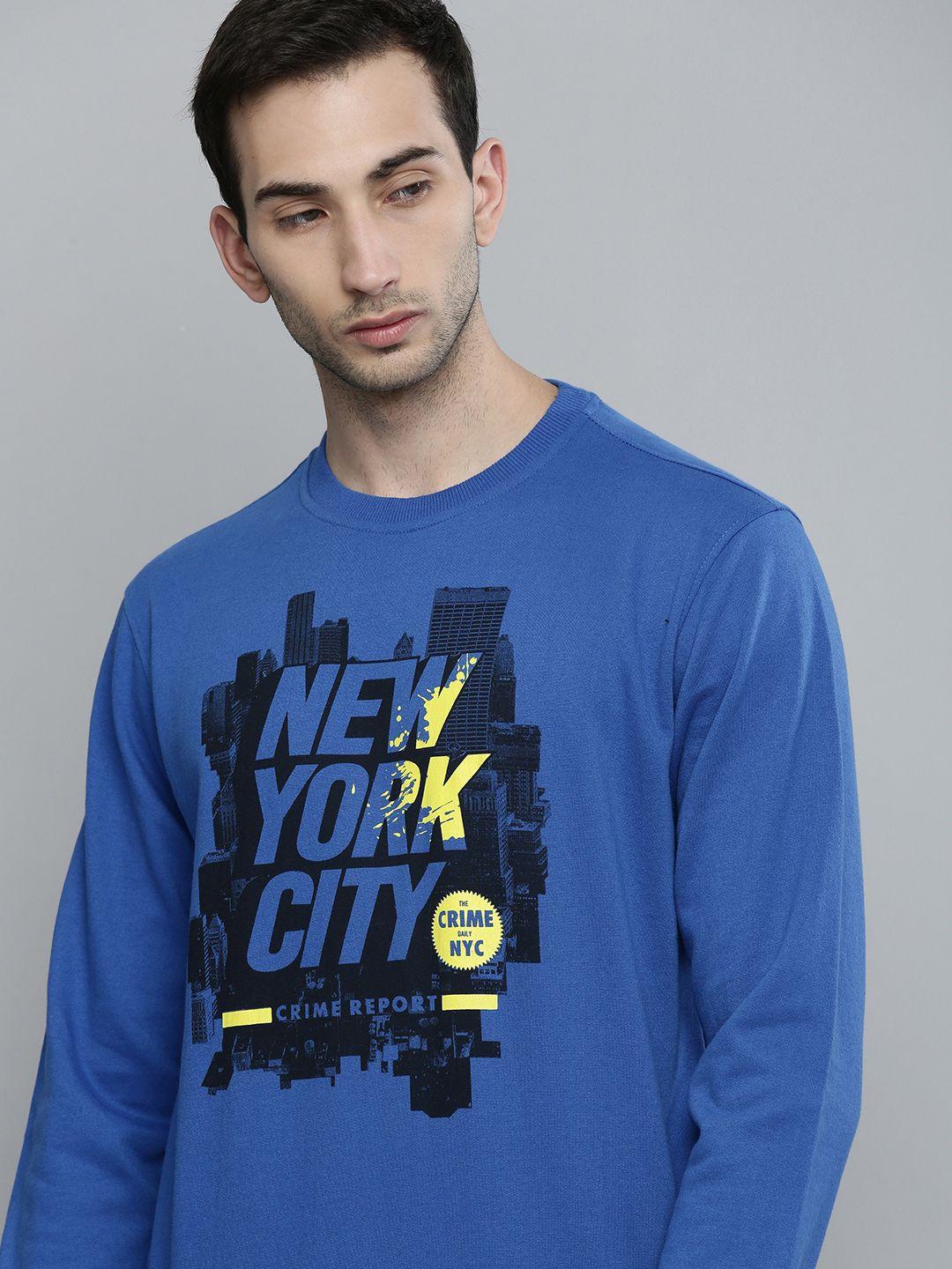 the indian garage co men cotton blue sweatshirt