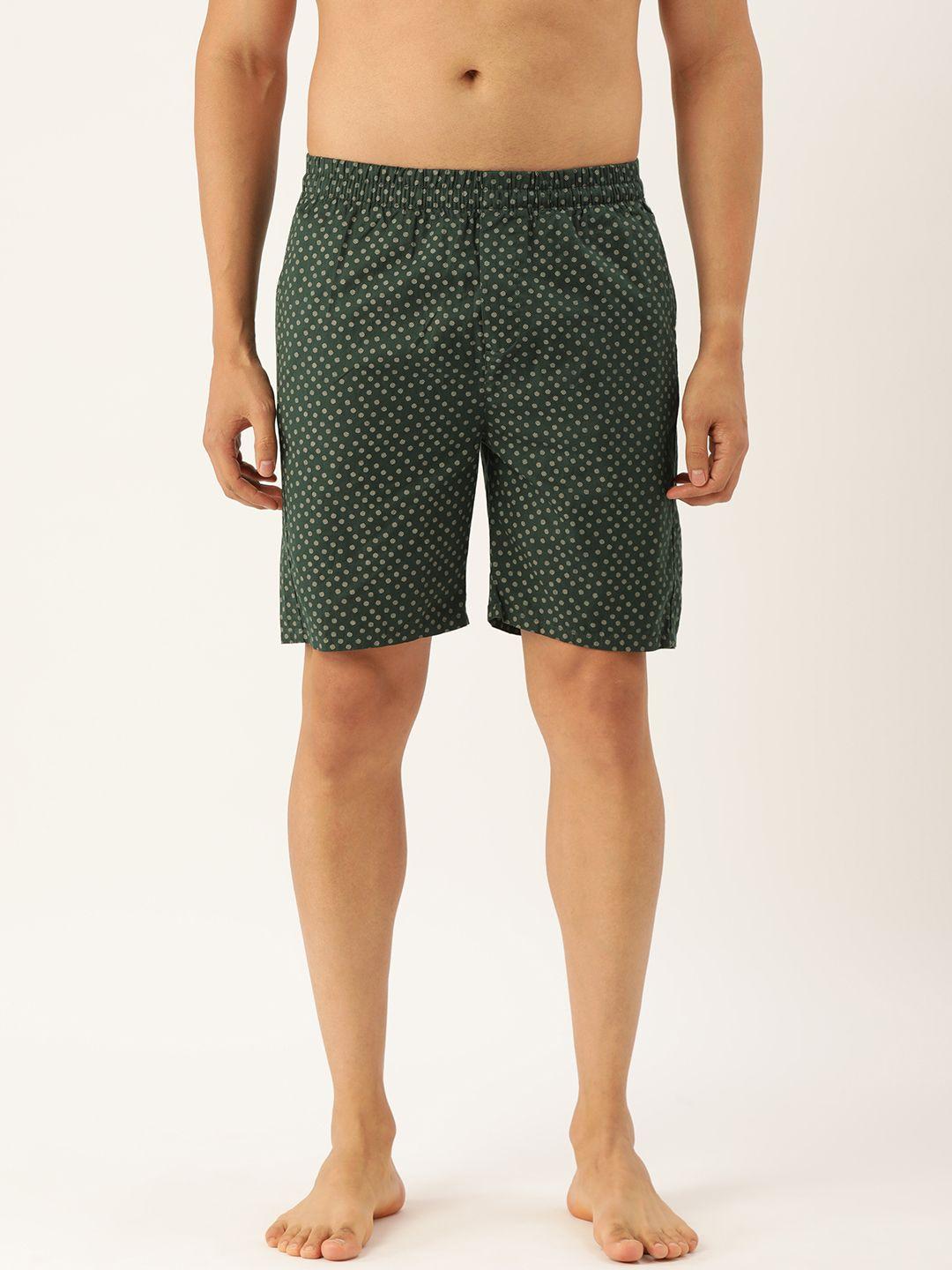 the indian garage co men green printed pure cotton boxers 0620-bxr06-13